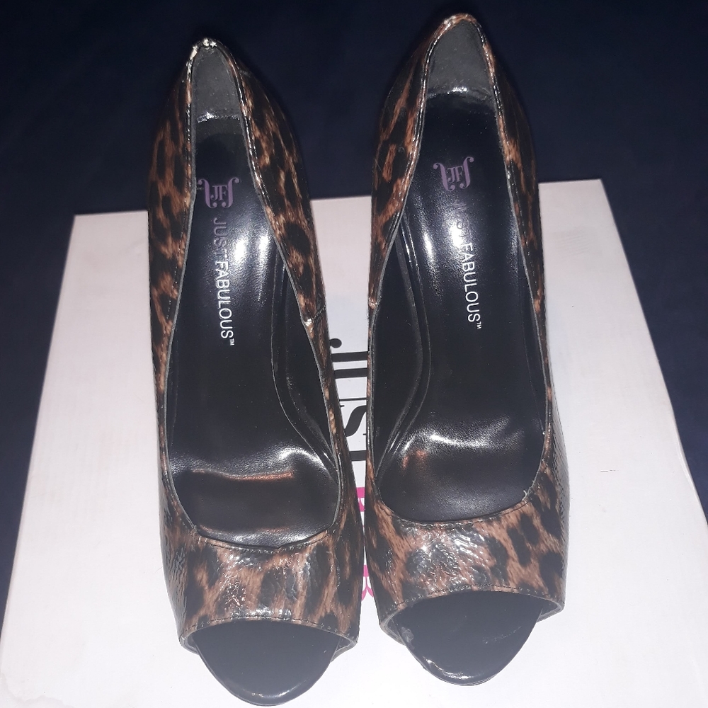 Cheetah Open-Toe Heels - Picture 3 of 7